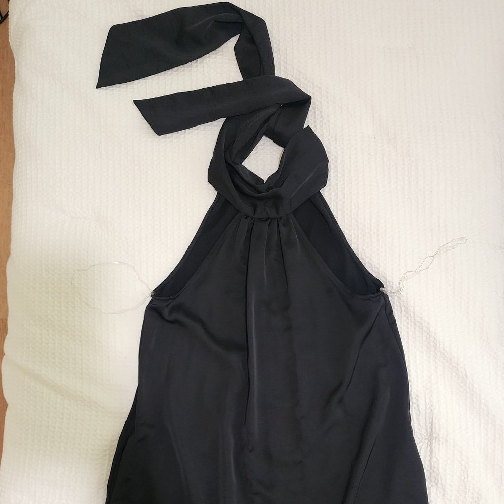 Black midi halter dress